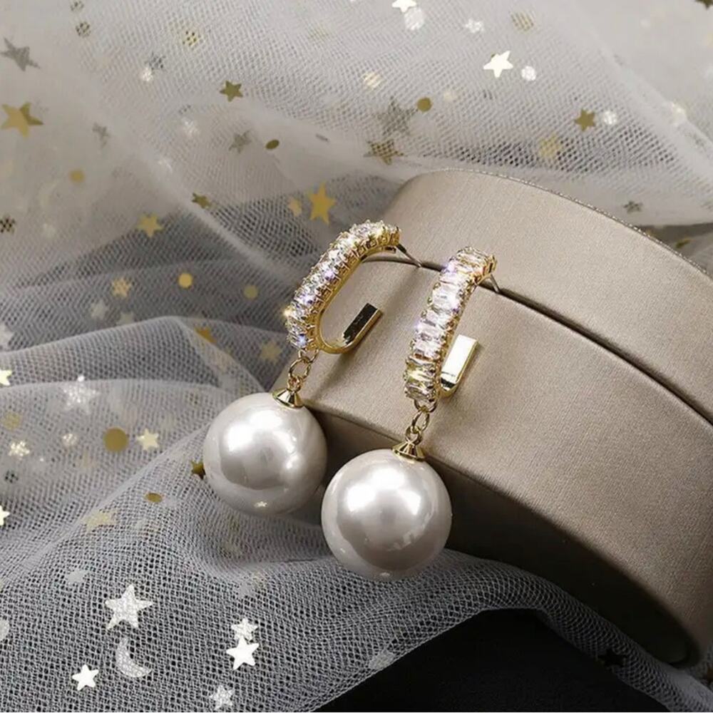 Pearl Drop Dangle Bridal Earrings